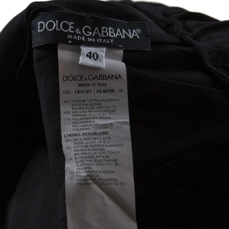 Dolce & Gabbana Black Lace Detail Full Sleeve Midi Dress S 1
