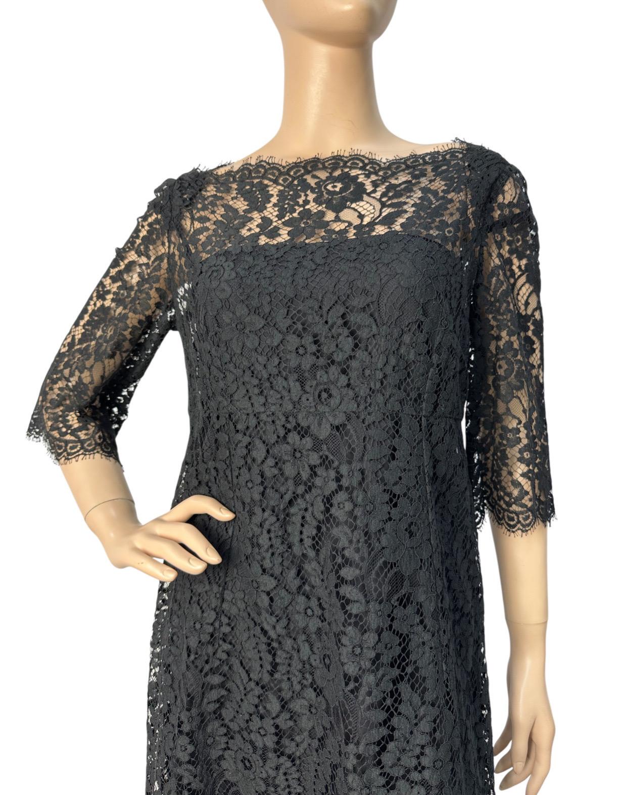 Dolce & Gabbana Robe en dentelle noire Design classique - Sz. 42 Pour femmes en vente