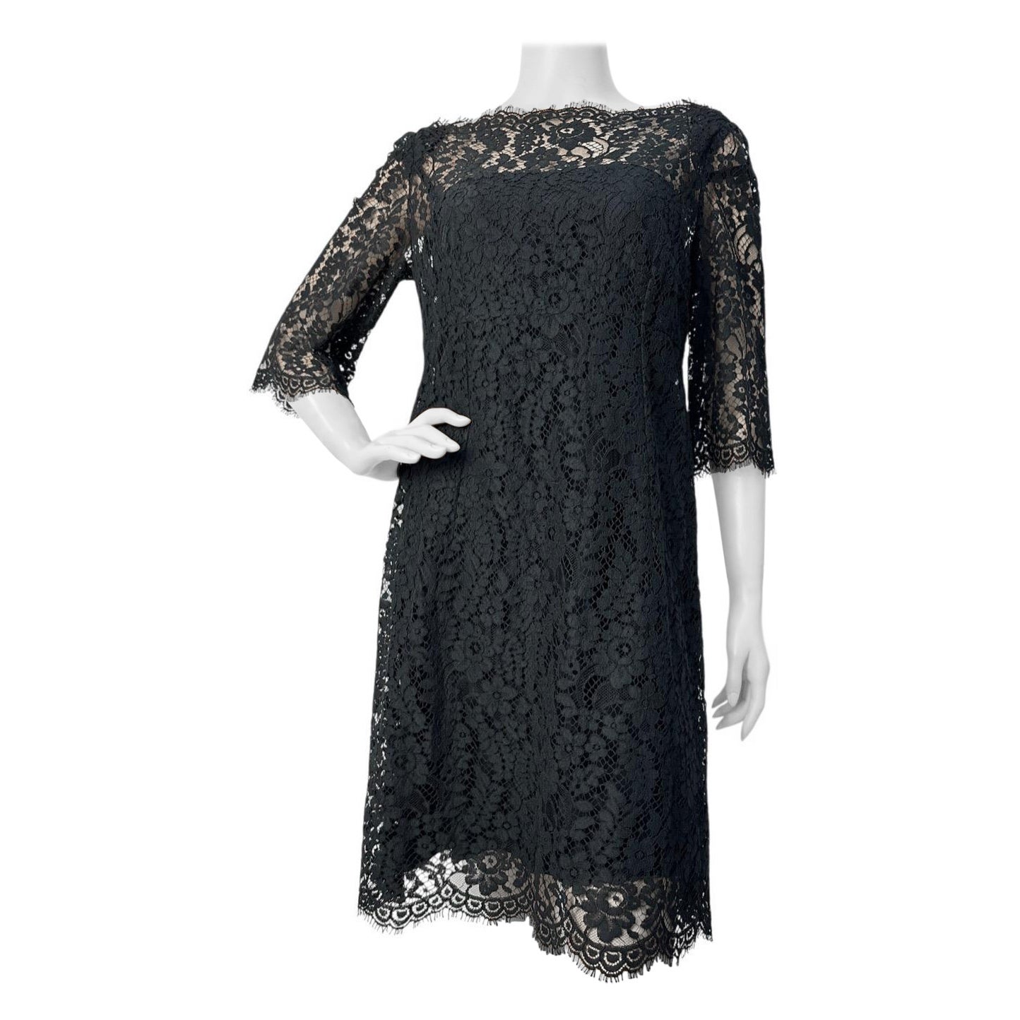 Dolce & Gabbana Robe en dentelle noire Design classique - Sz. 42