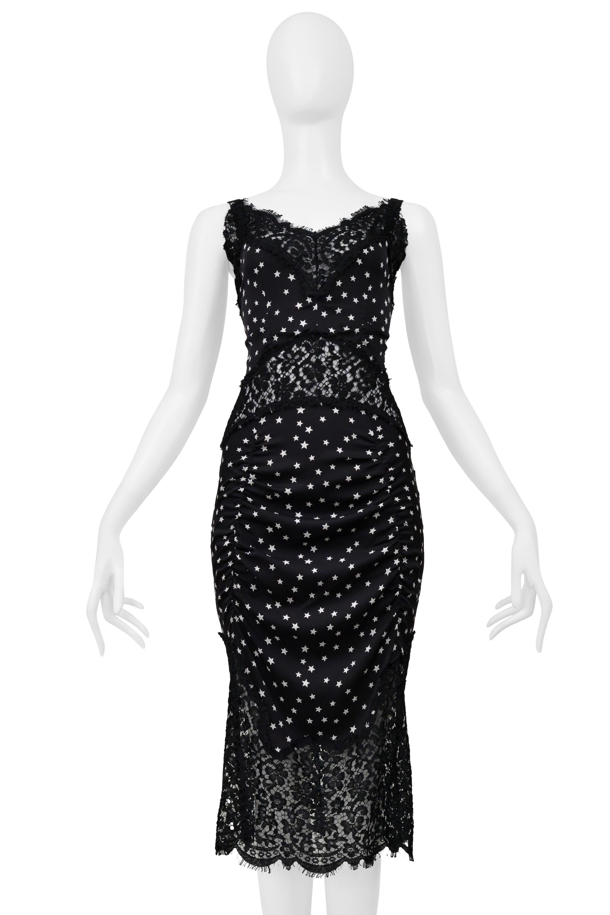 Dolce & Gabbana Black Lace Dress With Star Print 2011 im Angebot 1