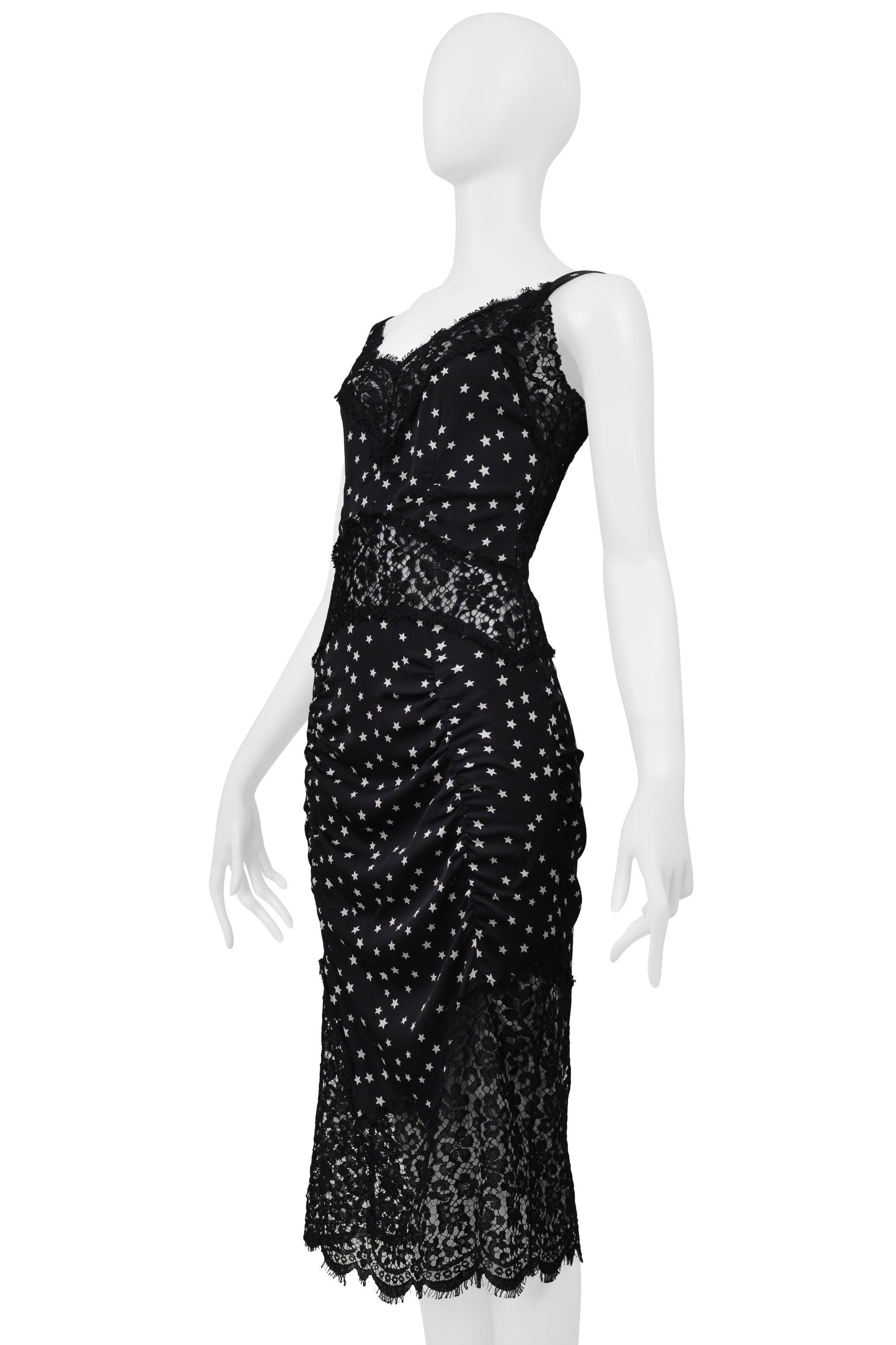 Dolce & Gabbana Black Lace Dress With Star Print 2011 im Angebot 2