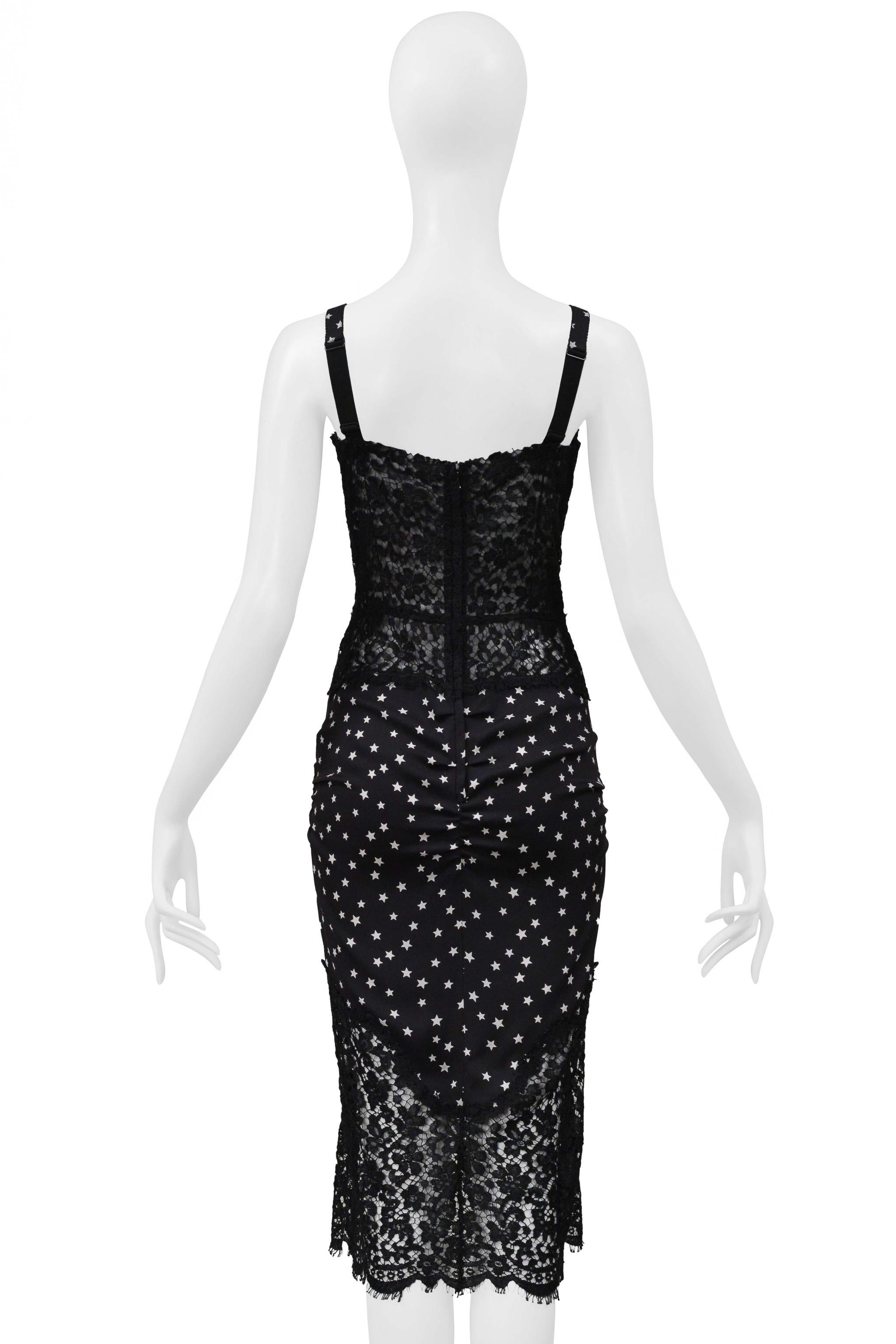 Dolce & Gabbana Black Lace Dress With Star Print 2011 im Angebot 4