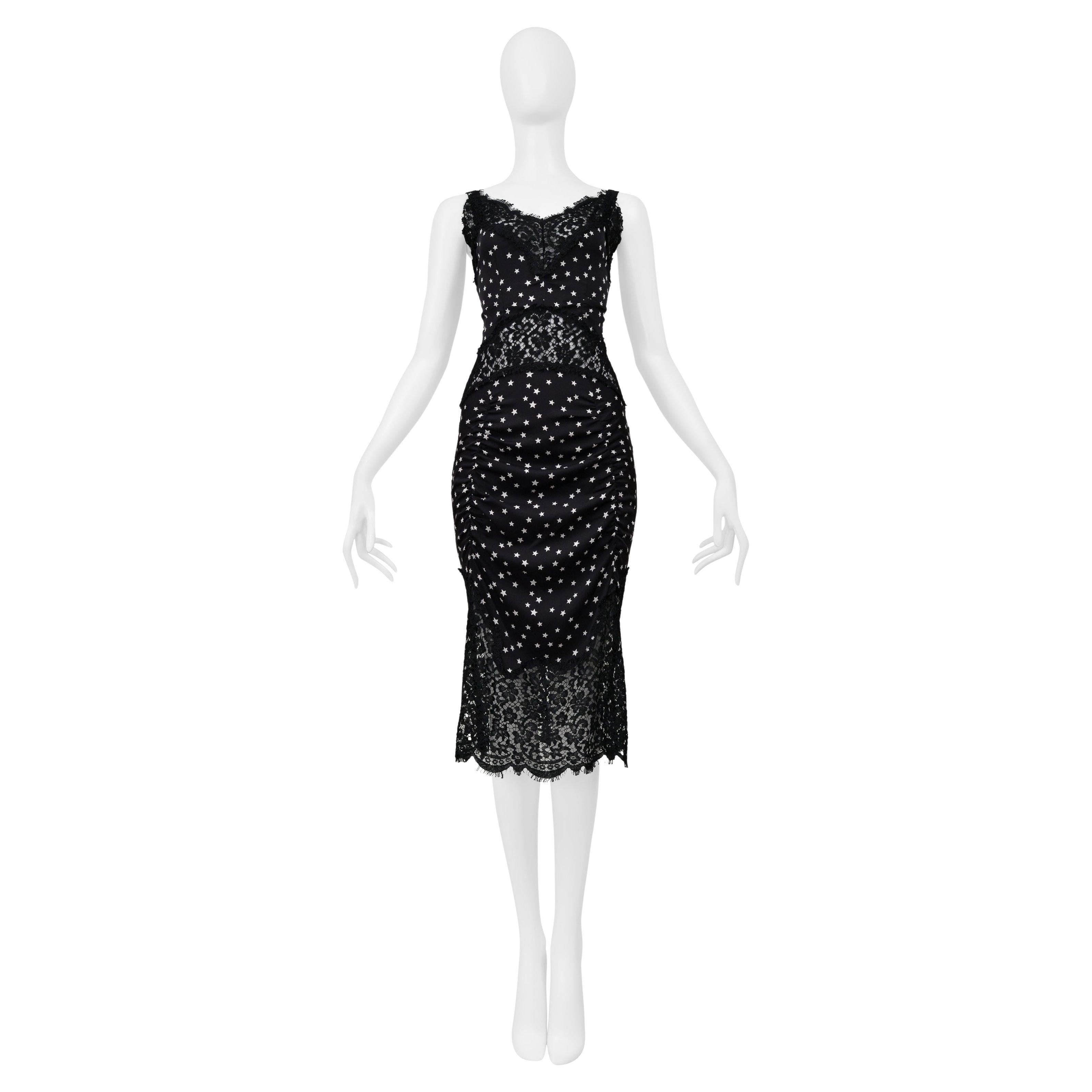 Dolce 
Gabbana Black Lace Dress With Star Print 2011 im Angebot