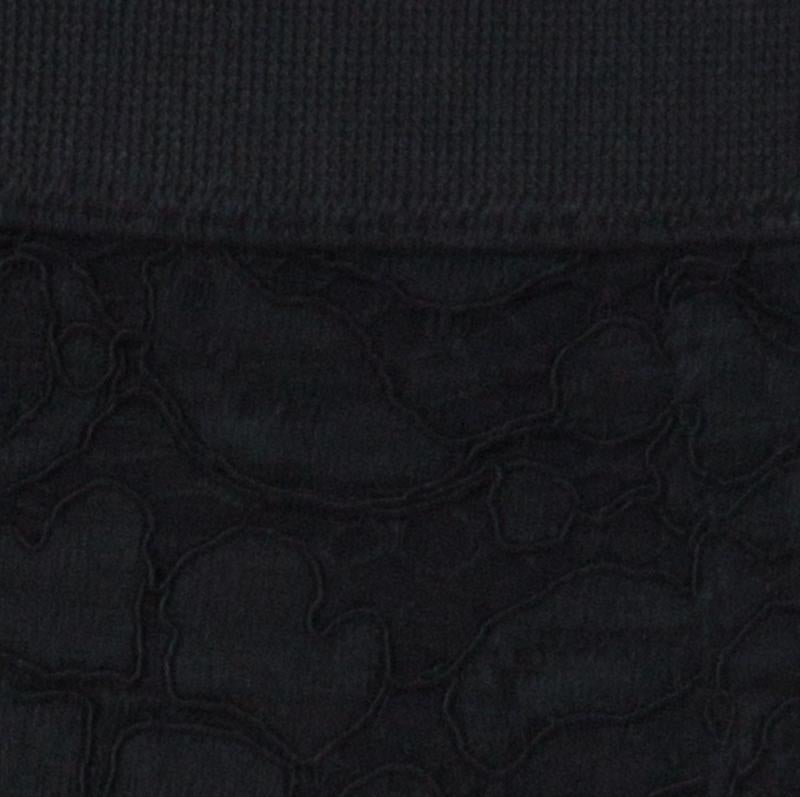 Women's Dolce & Gabbana Black Lace Elastic Waistband Mini Skirt S