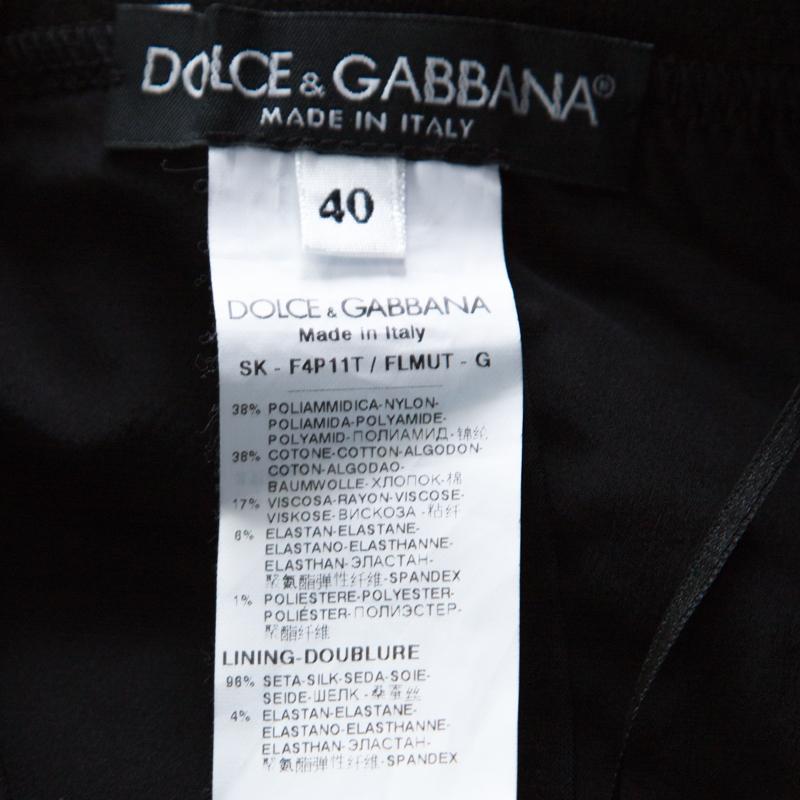Dolce & Gabbana Black Lace Elastic Waistband Mini Skirt S 1