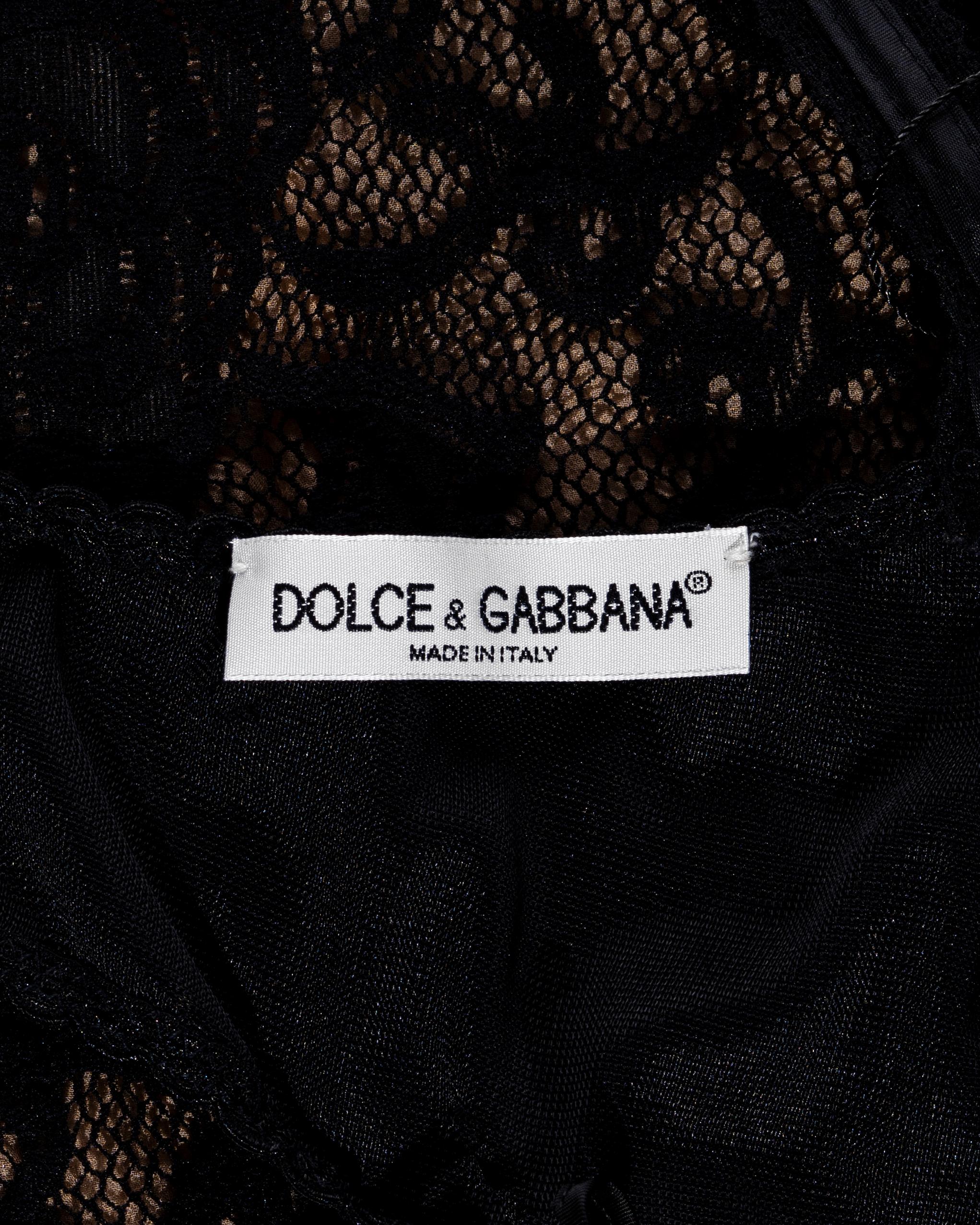 Dolce & Gabbana black lace evening dress with attached bra, ss 1997 3