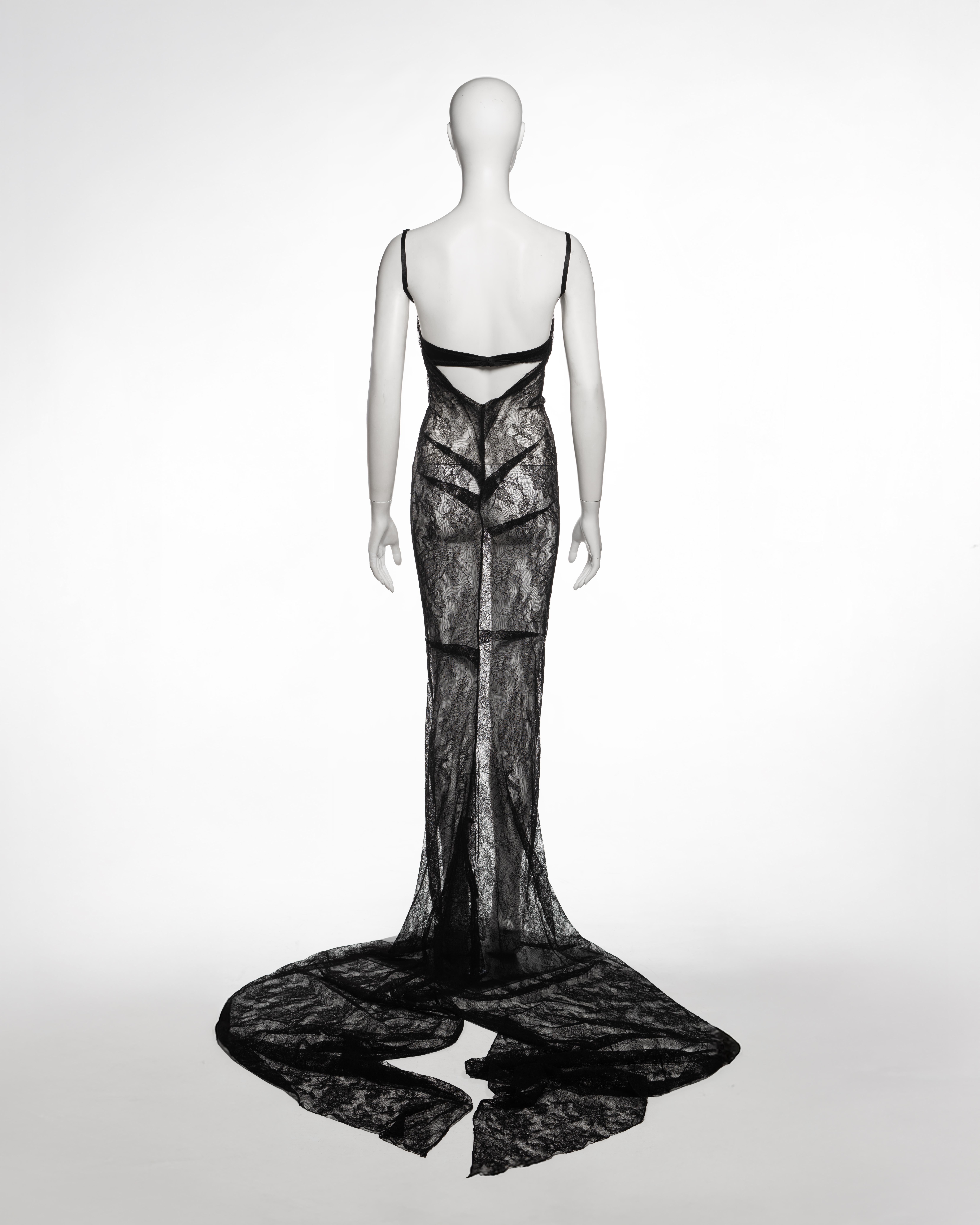Dolce & Gabbana Black Lace Evening Dress with Integrated Bra, SS 1999 For Sale 6