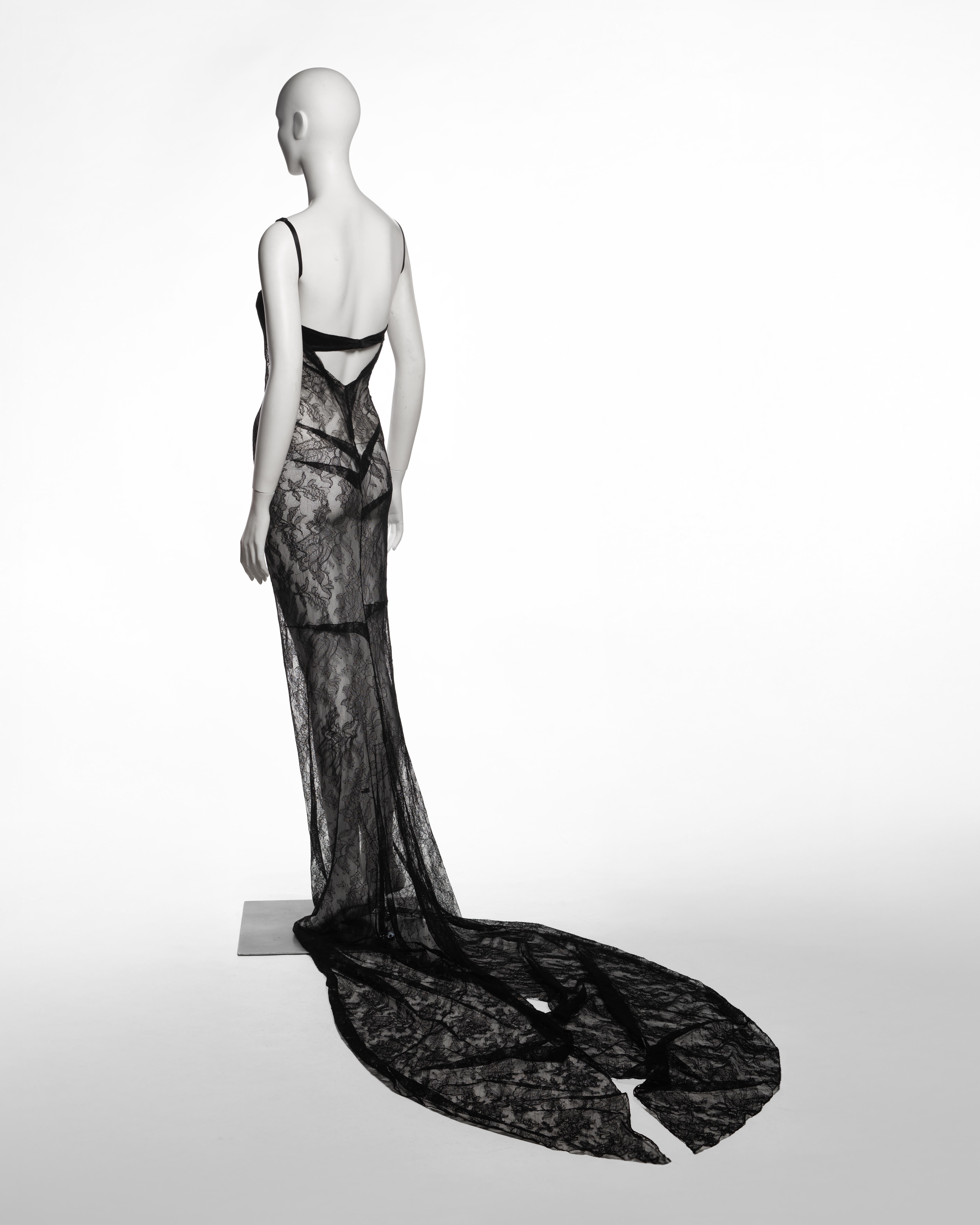 Dolce & Gabbana Black Lace Evening Dress with Integrated Bra, SS 1999 For Sale 12