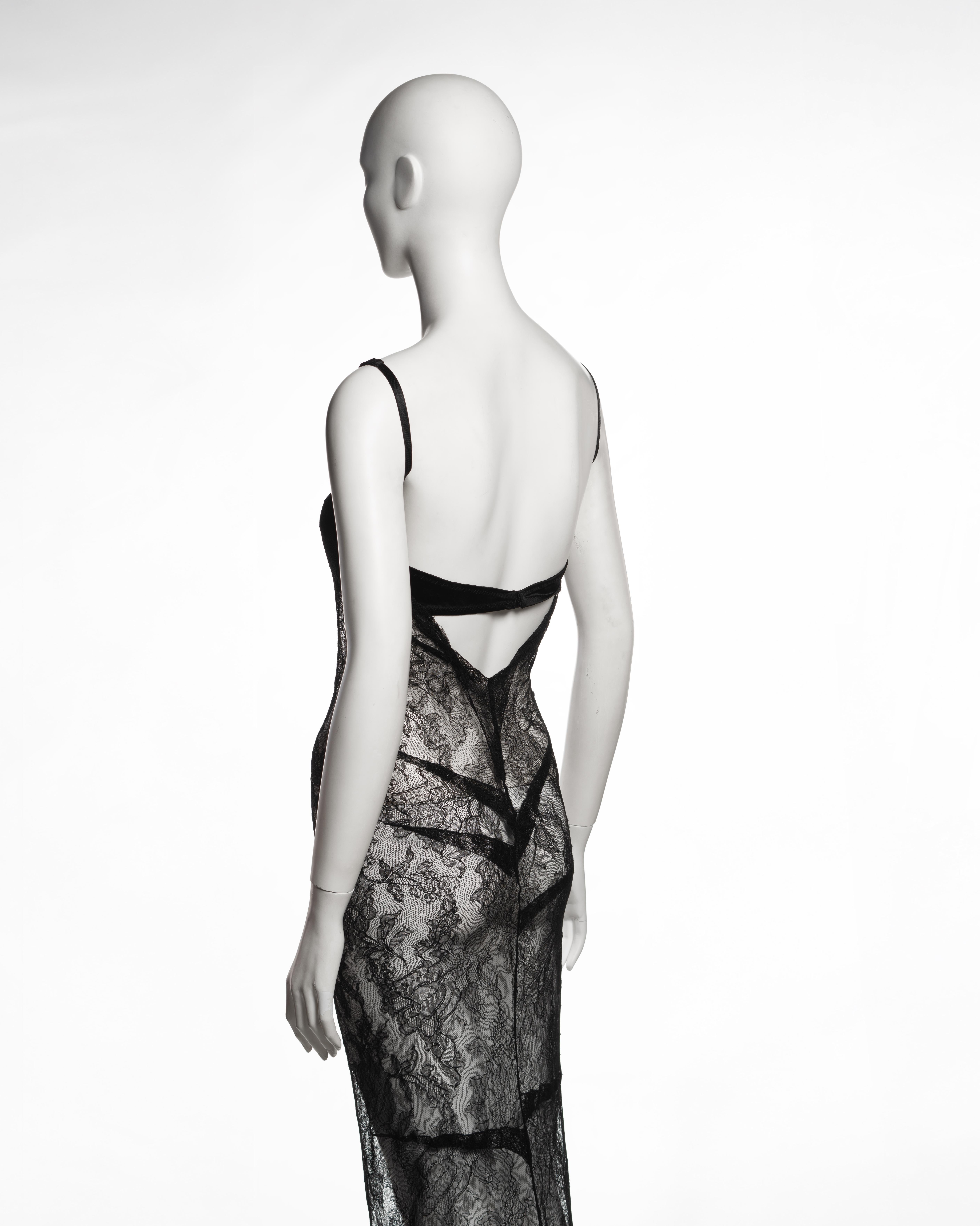 Dolce & Gabbana Black Lace Evening Dress with Integrated Bra, SS 1999 For Sale 13
