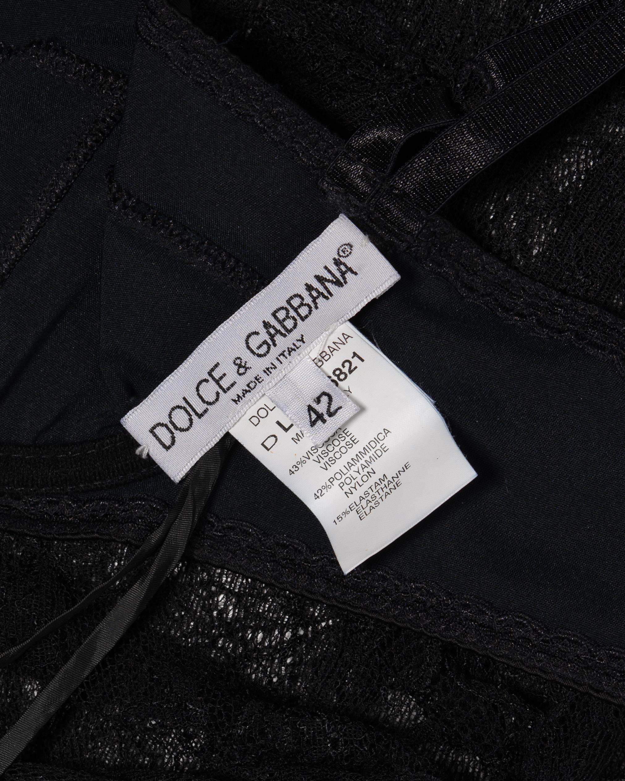 Dolce & Gabbana Black Lace Evening Dress with Integrated Bra, SS 1999 For Sale 14