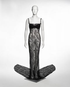 Dolce & Gabbana Black Lace Evening Dress with Integrated Bra, SS 1999
