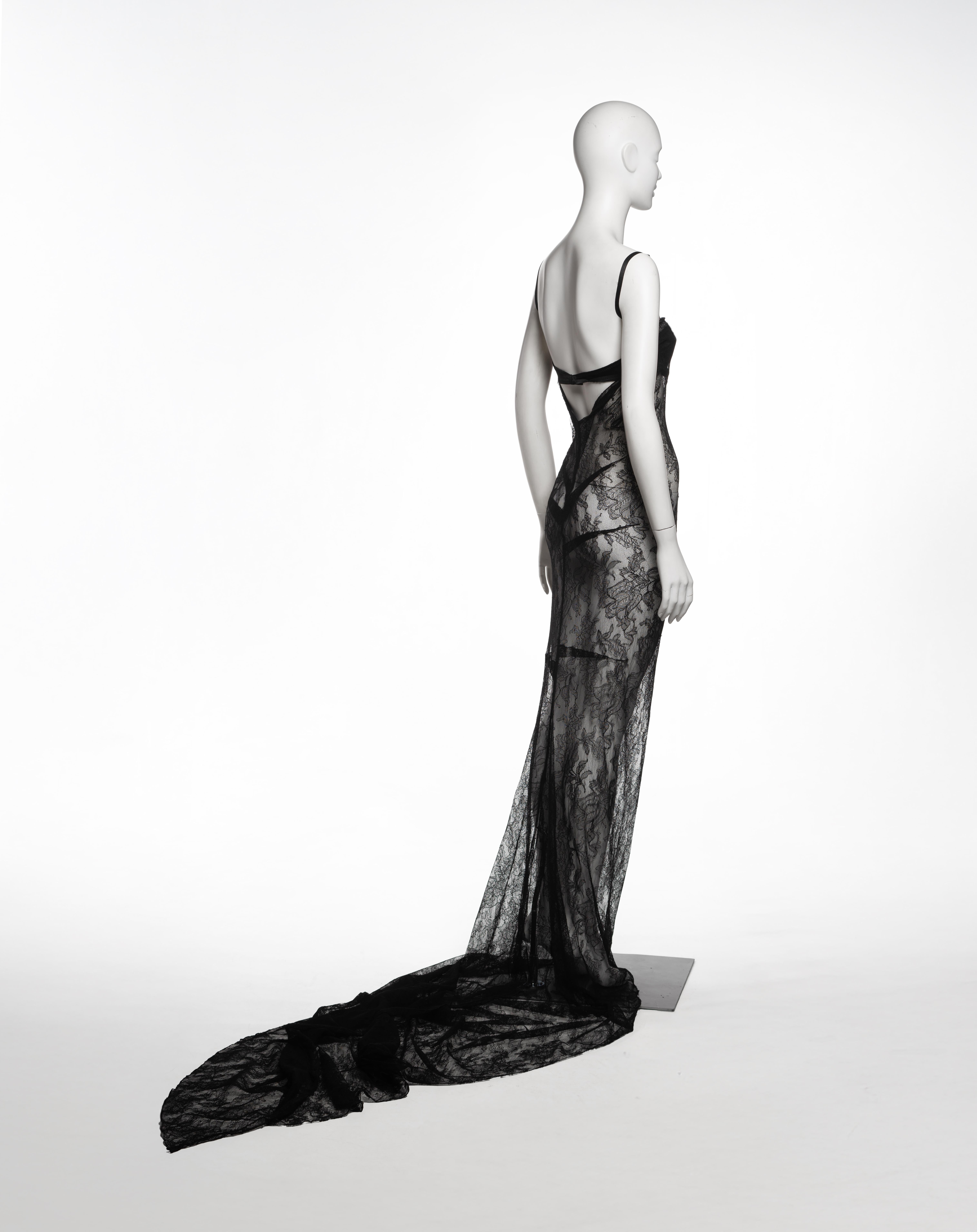 Dolce & Gabbana Black Lace Evening Dress with Integrated Bra, SS 1999 For Sale 5