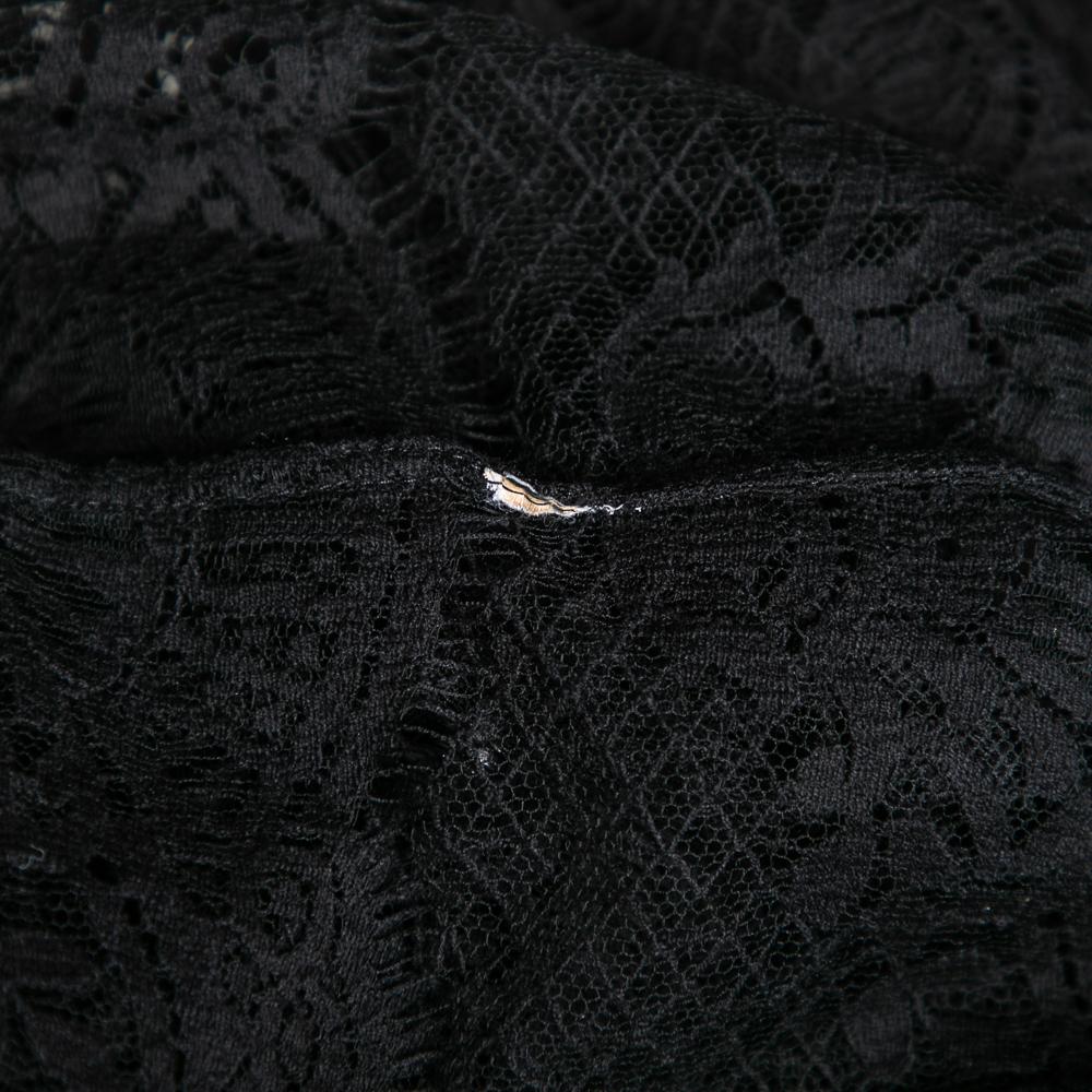 Dolce & Gabbana Black Lace Full Sleeve Shirt S For Sale 1
