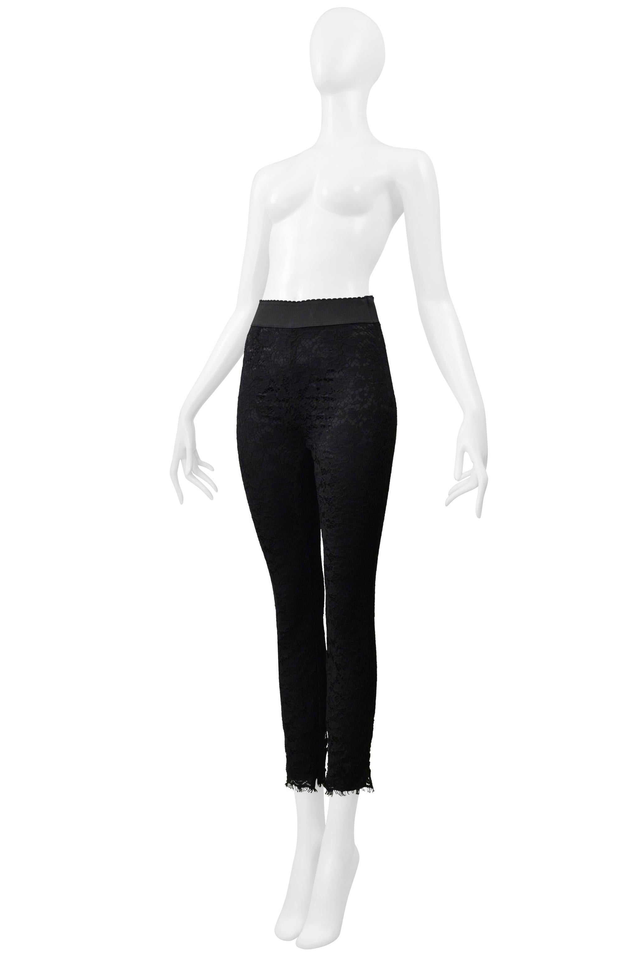 Women's Dolce & Gabbana Black Lace Leggings With Stretch