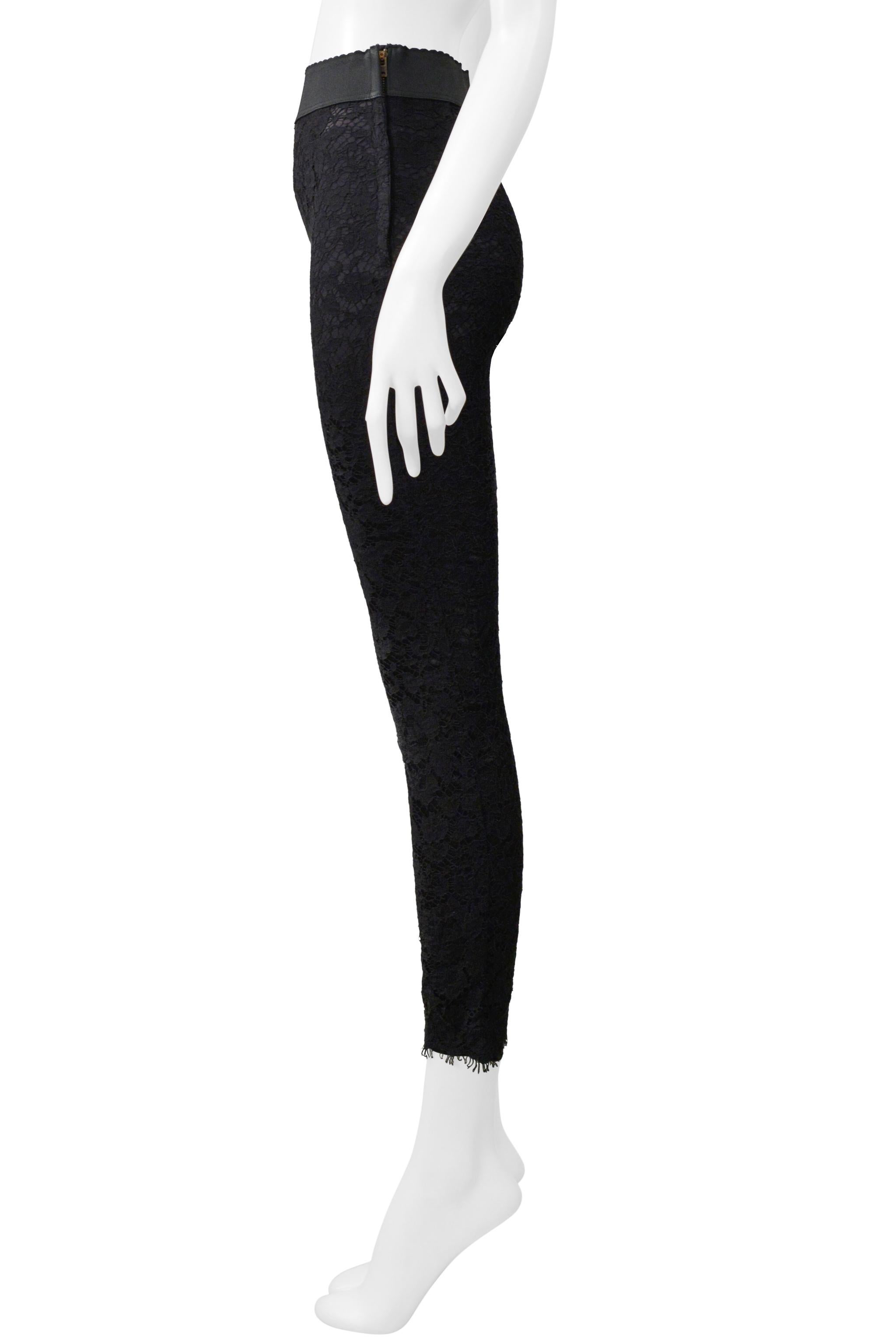 Dolce & Gabbana Black Lace Leggings With Stretch 1