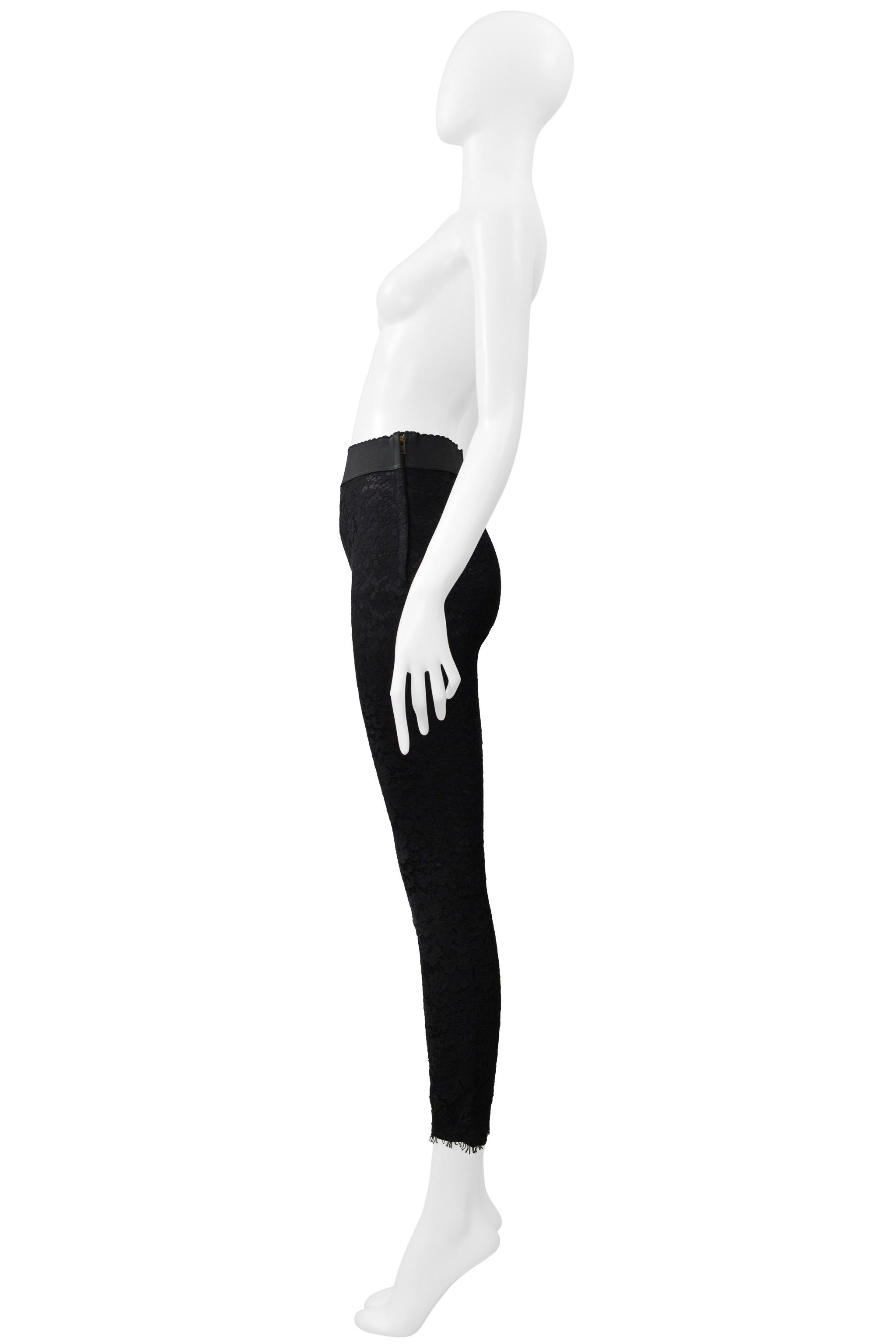 Dolce & Gabbana Black Lace Leggings With Stretch 2