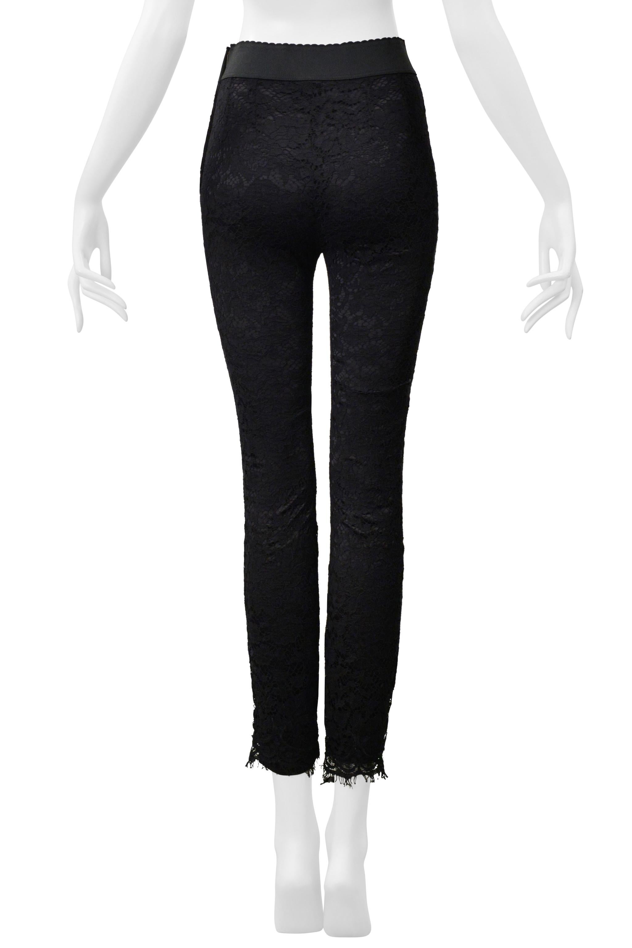 Dolce & Gabbana Black Lace Leggings With Stretch 3
