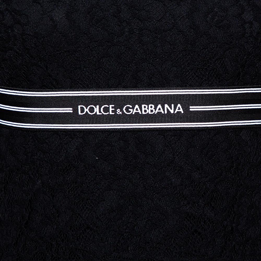 dolce and gabbana black lace top