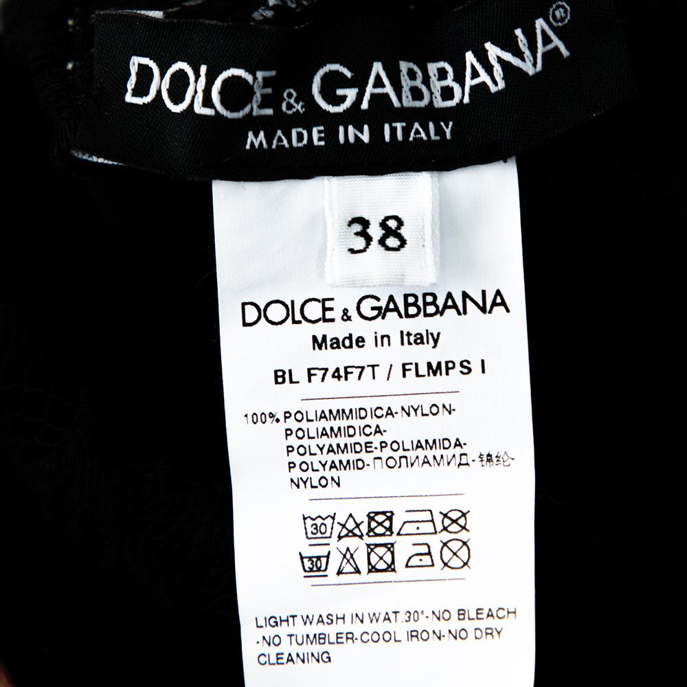 dolce gabbana black lace top