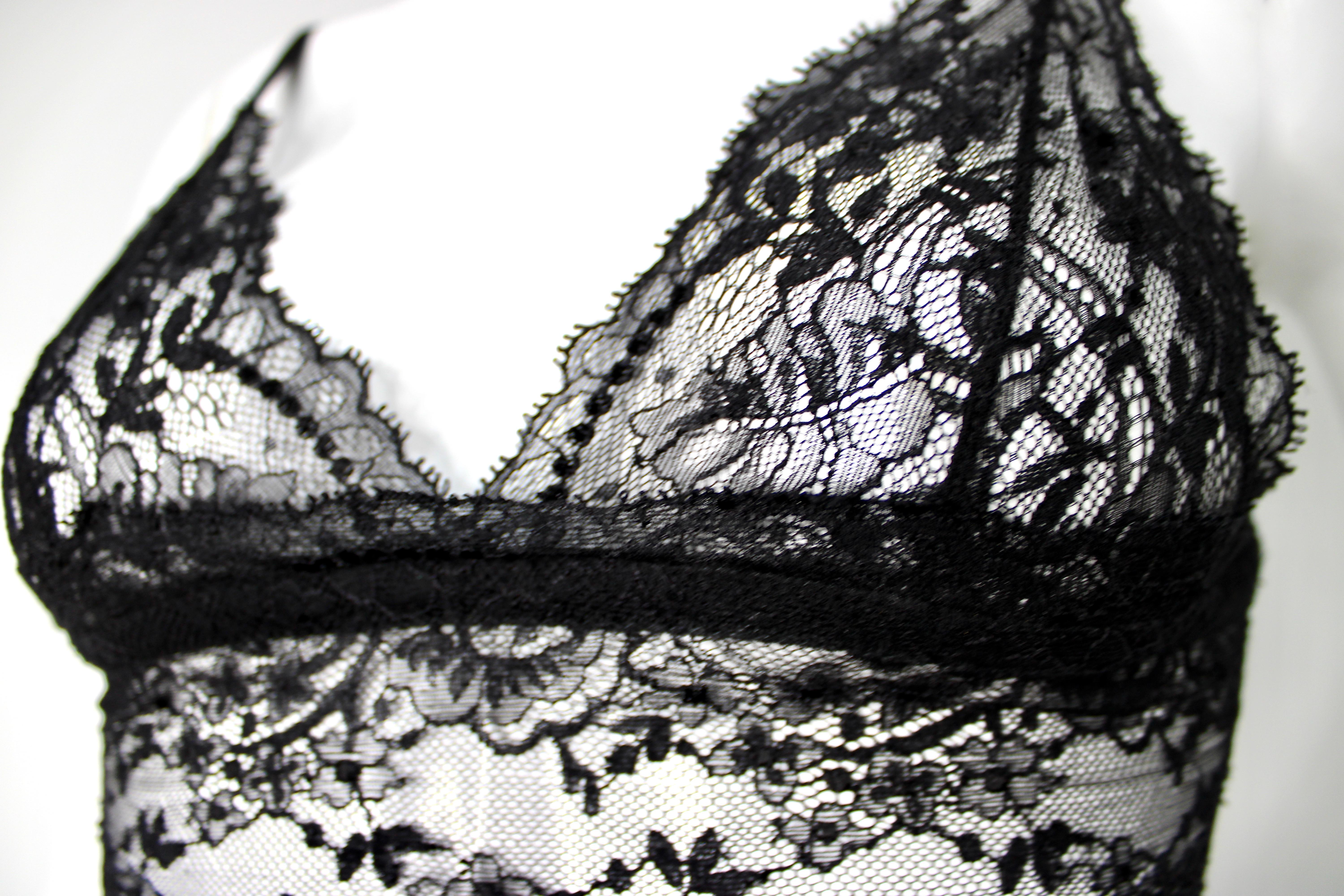 Bralette largo de encaje negro Dolce & Gabbana Negro en venta