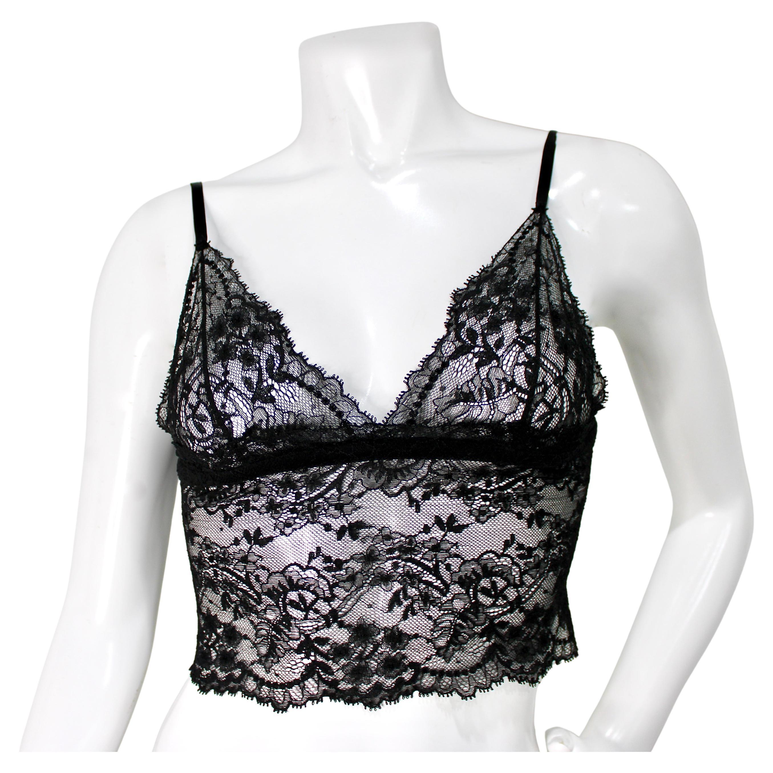 Dolce 
Gabbana - Bralette in pizzo nero con linea lunga