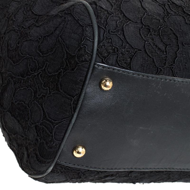Dolce & Gabbana Black Lace Miss Sicily Top Handle Bag 2