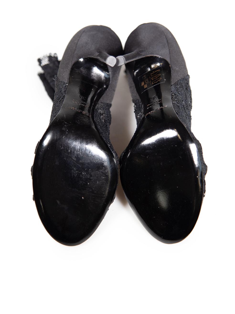 Women's Dolce & Gabbana Black Lace Panelled Heels Size IT 36 For Sale