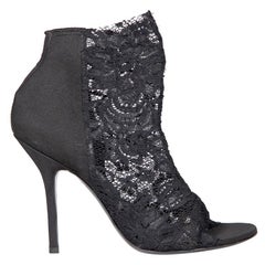 Dolce 
Gabbana Black Lace Panelled Heels Size IT 36