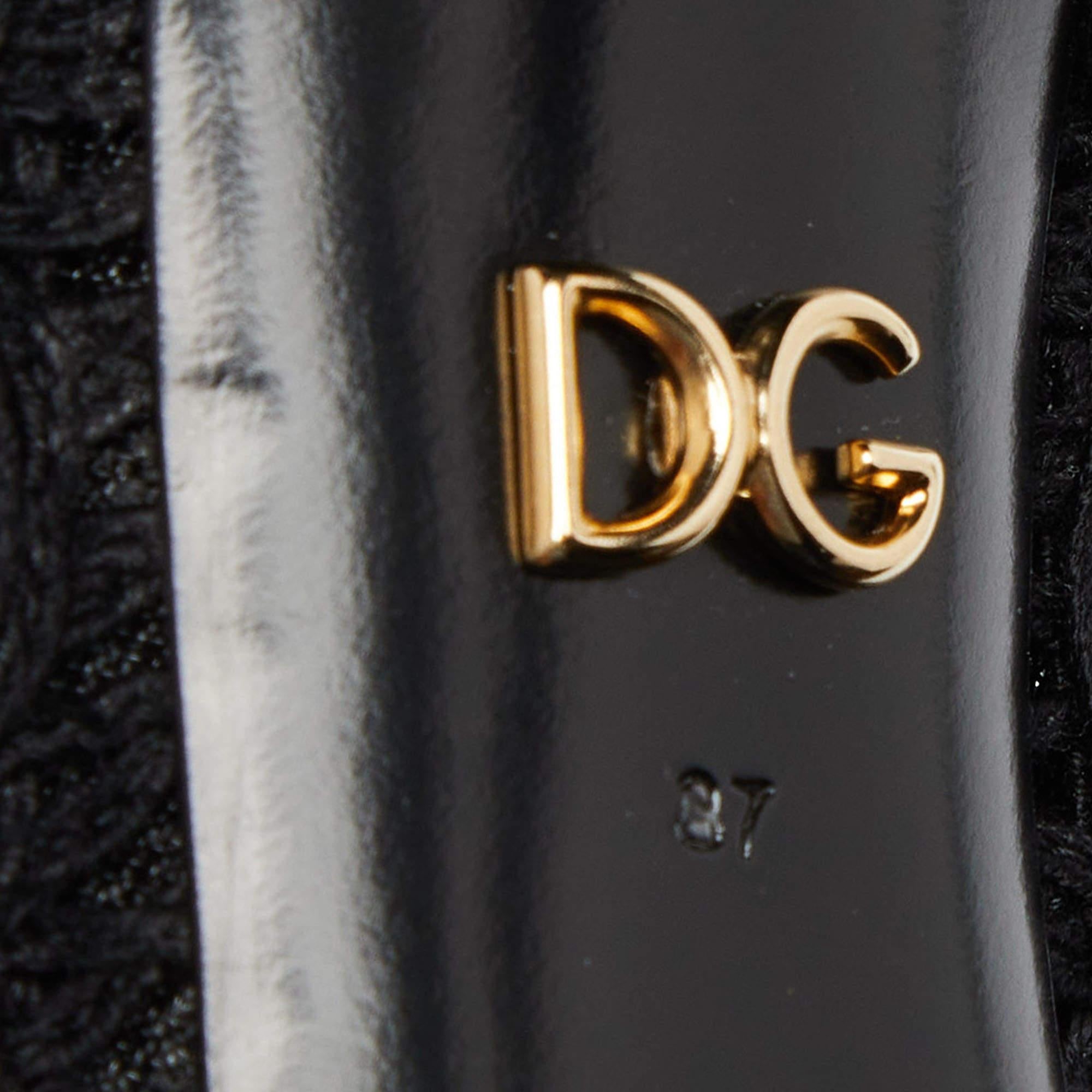 Dolce & Gabbana Black Lace Peep Toe Pumps Size 37 3