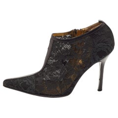 Dolce & Gabbana - Bottines à bout pointu en dentelle noire, taille 38