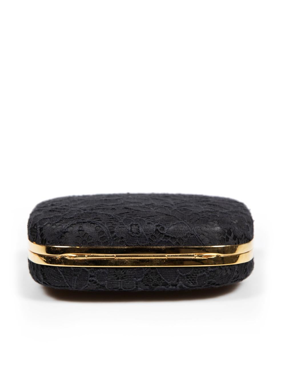Women's Dolce & Gabbana Black Lace Ring Detail Clutch For Sale