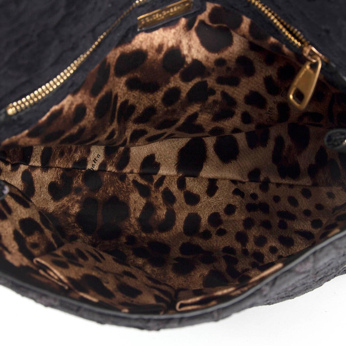 DOLCE & GABBANA black LACE & SEQUIN MISS SICILY LARGE Shoulder Bag In Excellent Condition In Zürich, CH