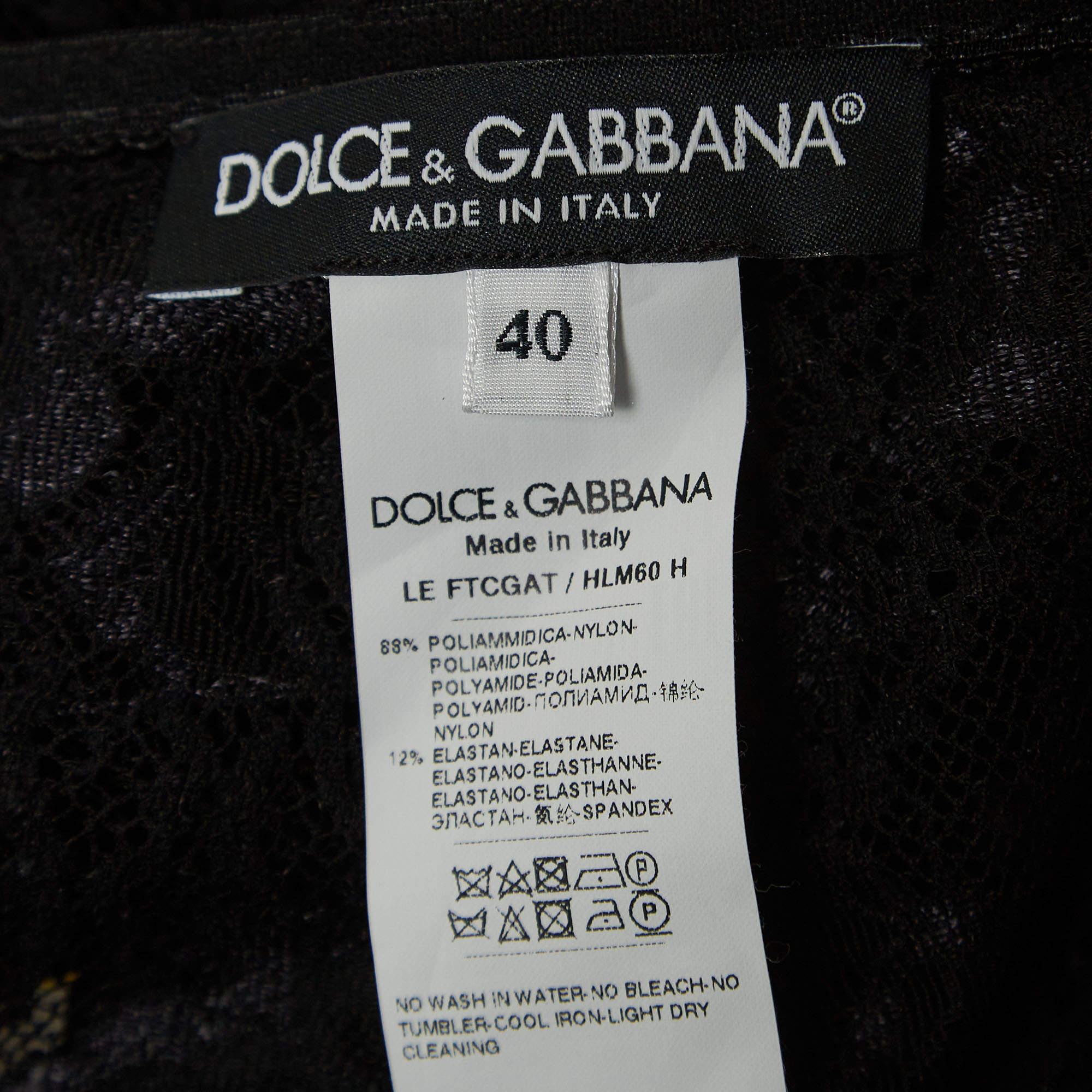 Women's Dolce & Gabbana Black Lace Skinny Pants S