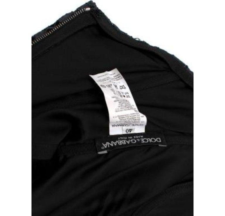 Dolce & Gabbana Black Wool Stretch Strapless Jumpsuit Dress