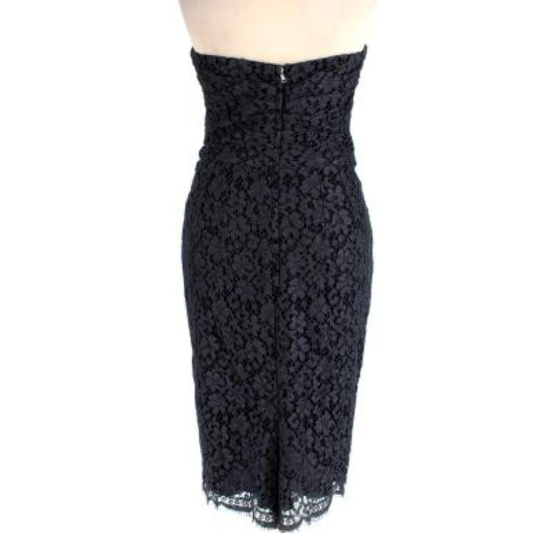 Women's Dolce & Gabbana Black Lace Strapless Mini Dress For Sale