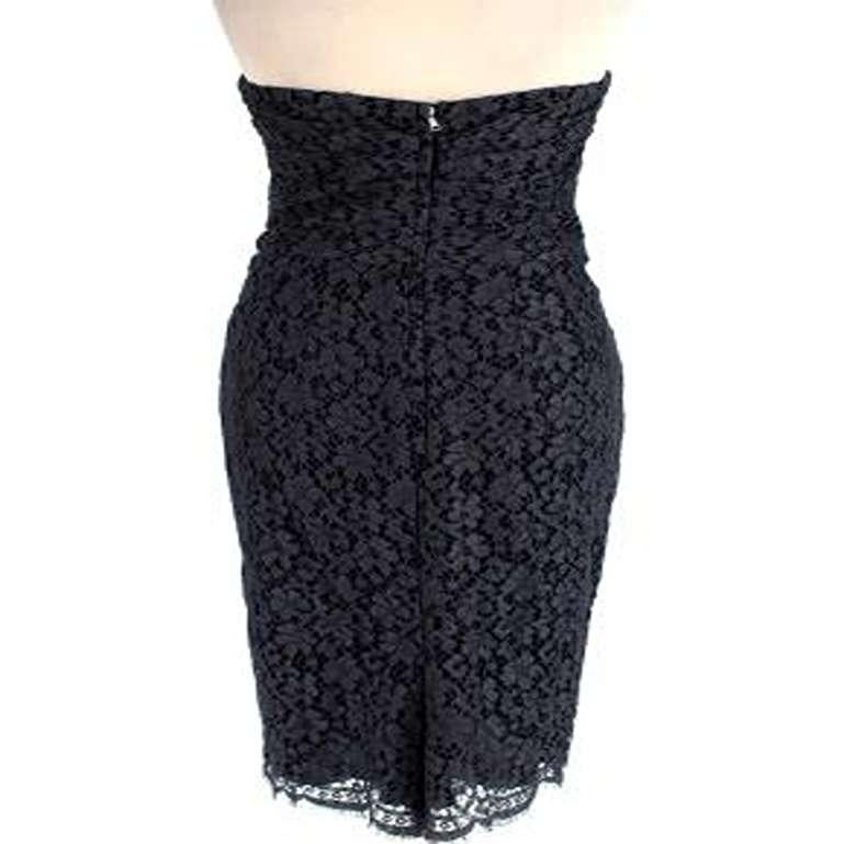 Women's Dolce & Gabbana Black Lace Strapless Mini Dress For Sale