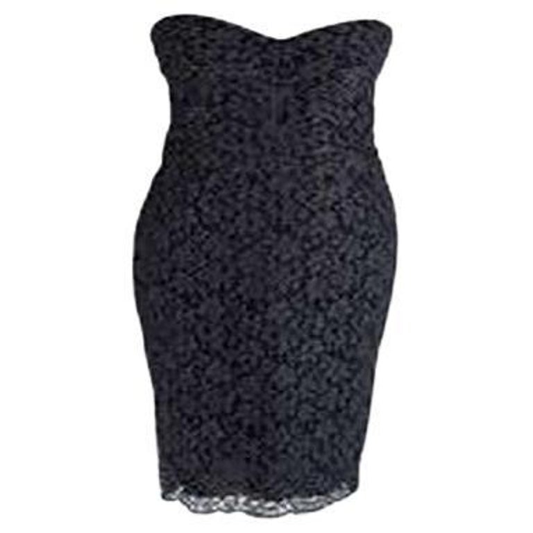 Dolce & Gabbana Black Silk Satin Lace Sleeveless Mini Dress