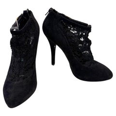 Dolce & Gabbana Schwarze Stiefel aus Spitze und Wildleder - Herbst/Winter 2011  Größe 38.5