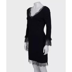Dolce & Gabbana Black Lace Trim Fitted Dress - IT44 / L Pre-owned
