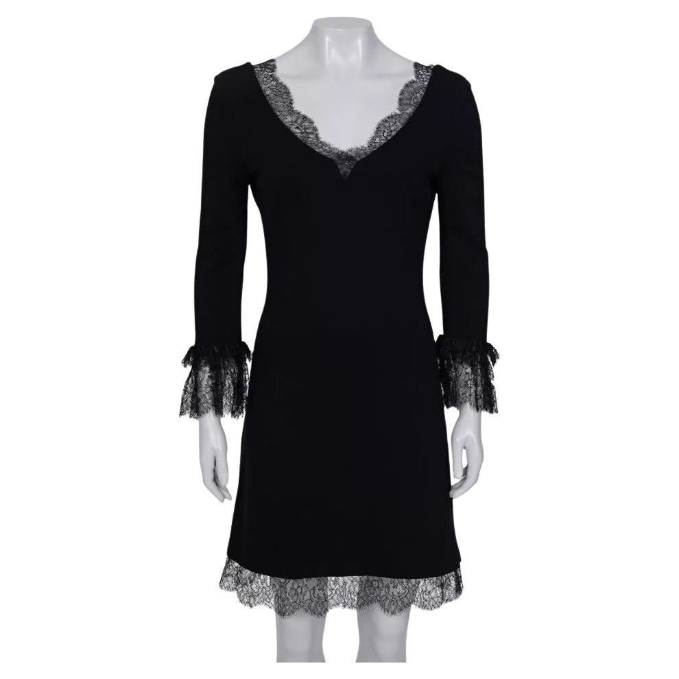 Dolce & Gabbana Black Lace Trim Fitted Dress - IT44 / L Pre-owned