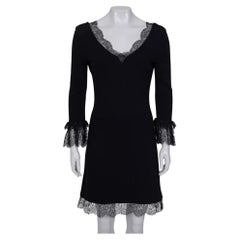 Dolce & Gabbana Black Lace Trim Fitted Dress - IT44 / L Pre-owned