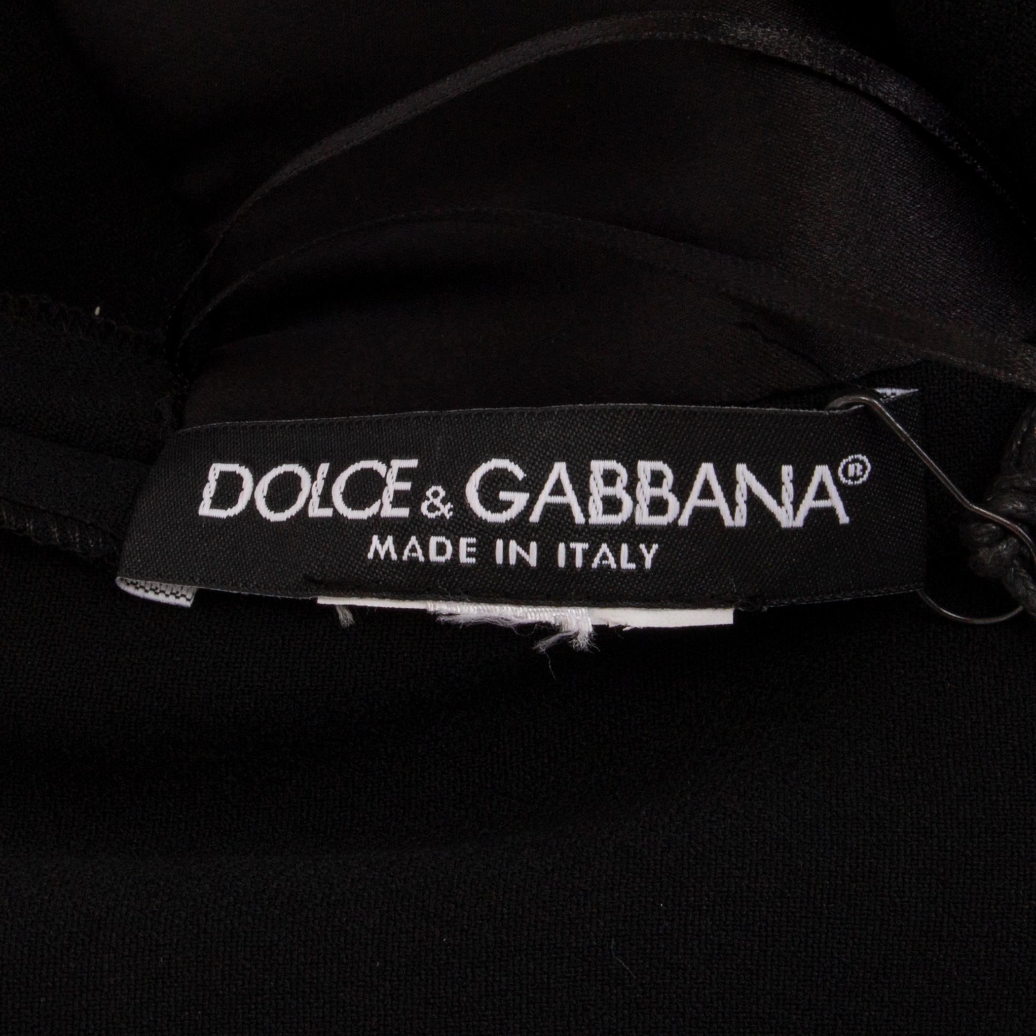 DOLCE & GABBANA black LACE TRIMMED MERMAID Dress S In Excellent Condition In Zürich, CH