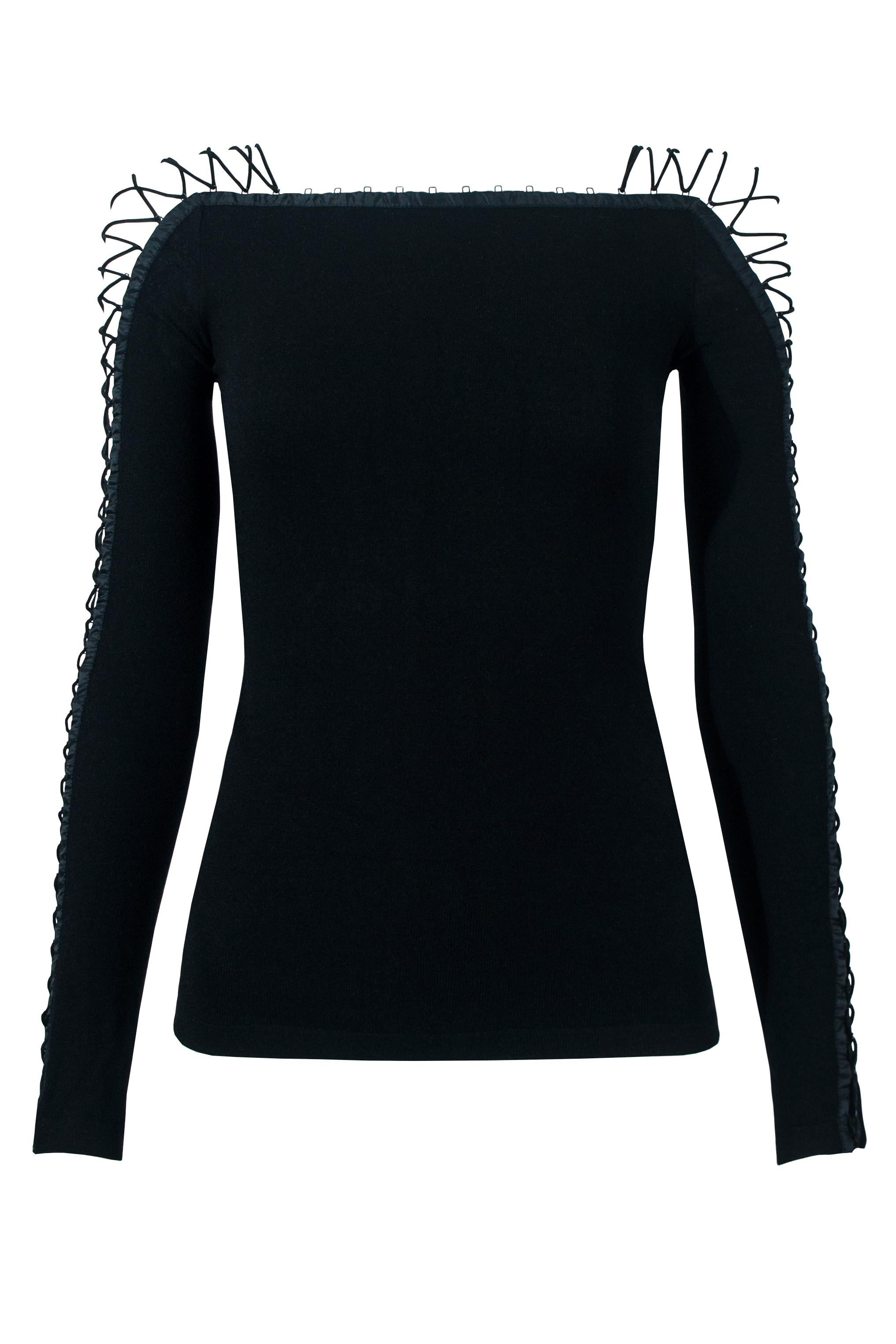 Dolce & Gabbana black lace up top, fw 2003 In Excellent Condition For Sale In Melbourne, AU