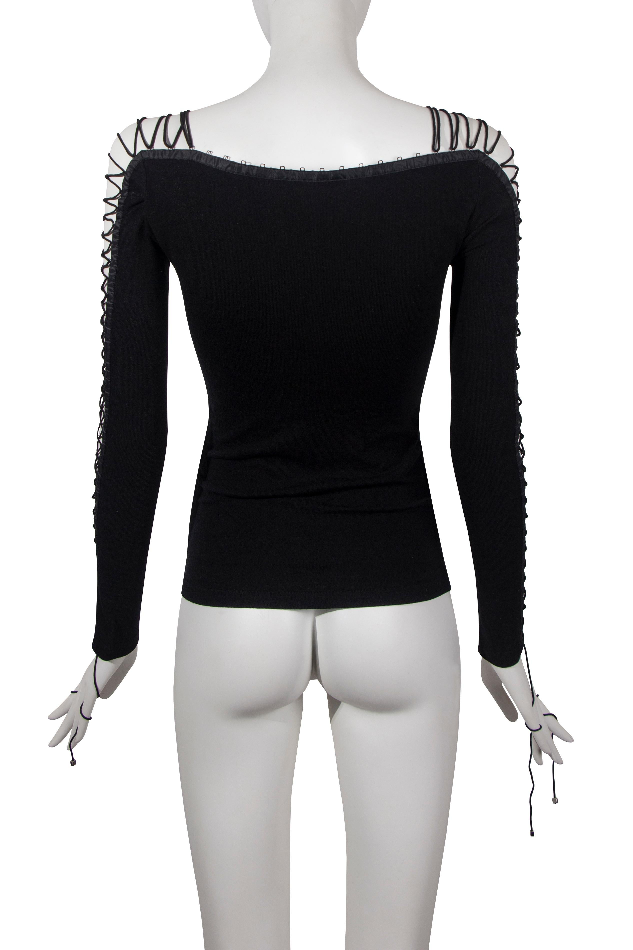 Dolce & Gabbana black lace up top, fw 2003 For Sale 5