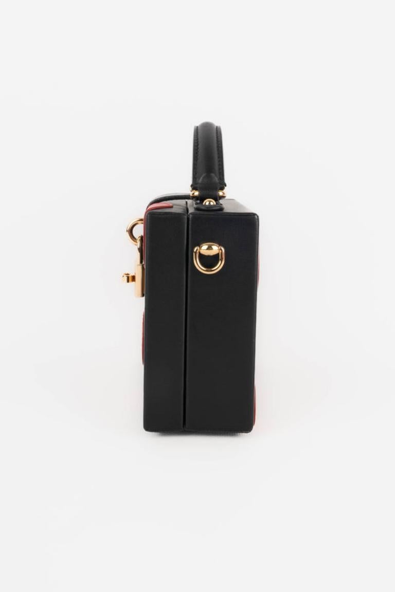 Dolce & Gabbana Black Lamb Leather Briefcase Bag For Sale 1