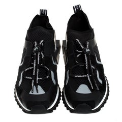 Dolce & Gabbana Black Leather and Mesh Sorrento Trekking Sneakers Size 41