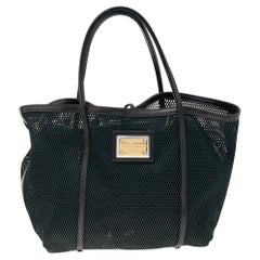 Dolce & Gabbana Black Leather and Mesh Tote