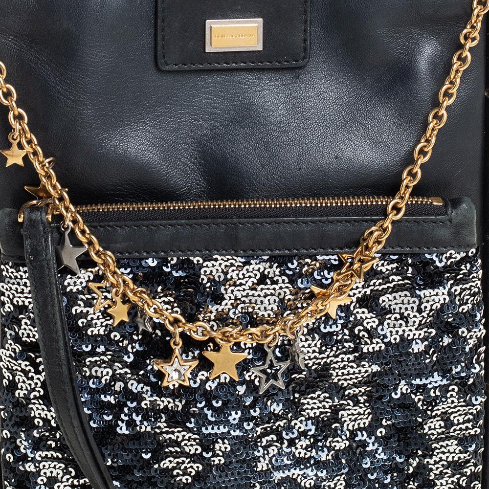 Dolce & Gabbana Black Leather and Sequins iPad Crossbody Bag 6