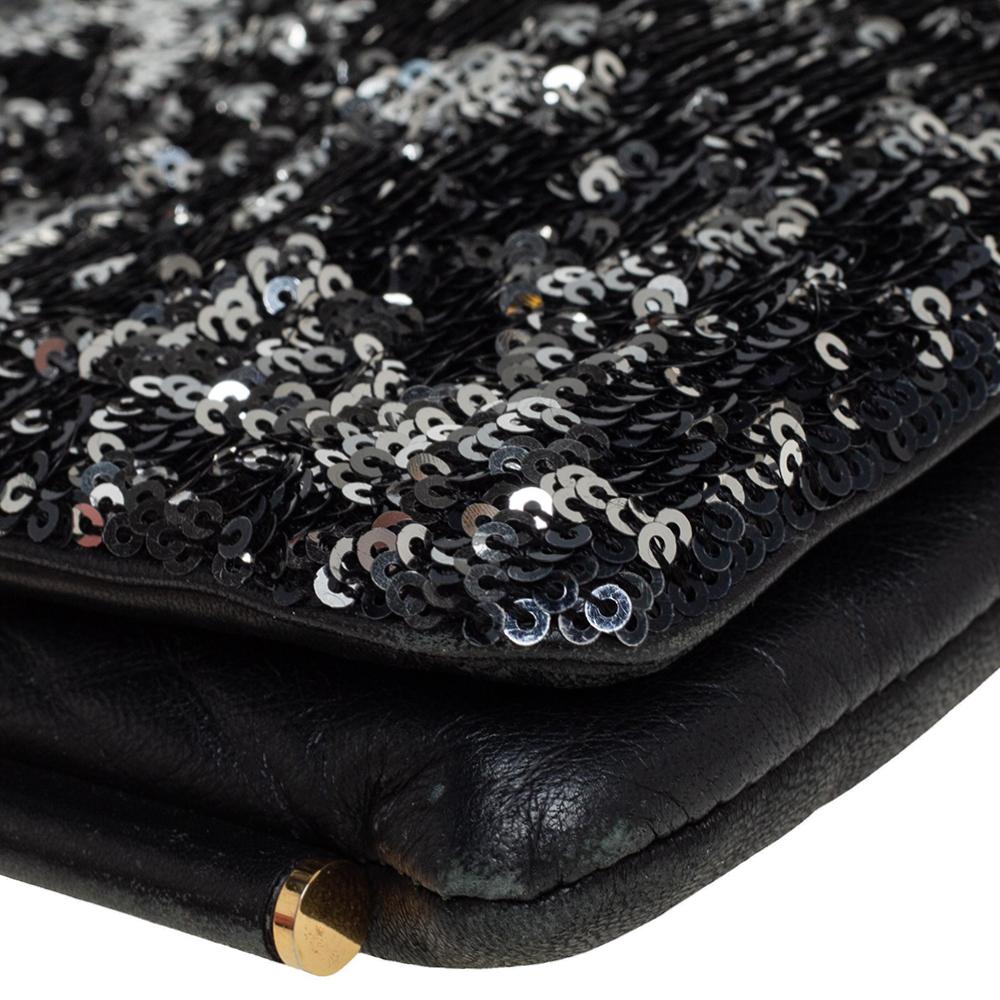 Dolce & Gabbana Black Leather and Sequins iPad Crossbody Bag 7