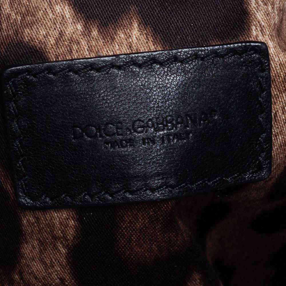 Dolce & Gabbana Black Leather and Sequins iPad Crossbody Bag 3